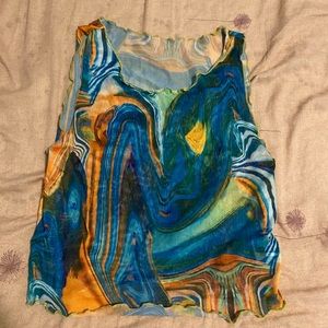 Swirly Summer Crop Top 💙